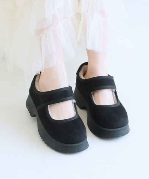 VIVIAN(ヴィヴィアン)の「もふぽか厚底メリージェーンスリッポン(その他シューズ・レディース・ブラック/キャメル・LL/L/M/S)」の12枚目の写真