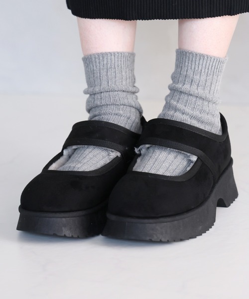 VIVIAN(ヴィヴィアン)の「もふぽか厚底メリージェーンスリッポン(その他シューズ・レディース・ブラック/キャメル・LL/L/M/S)」の4枚目の写真