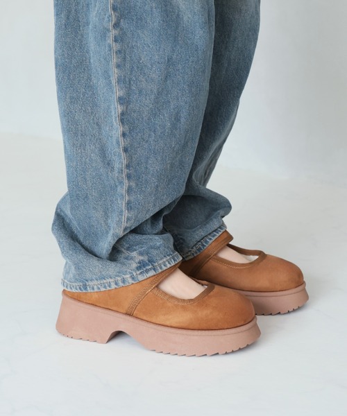 VIVIAN(ヴィヴィアン)の「もふぽか厚底メリージェーンスリッポン(その他シューズ・レディース・ブラック/キャメル・LL/L/M/S)」の18枚目の写真