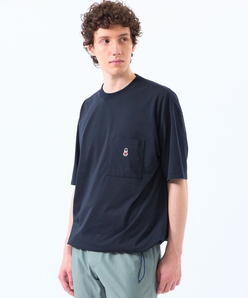 MACKINTOSH PHILOSOPHY(マッキントッシュ フィロソフィー)の「バッキンガムベア 度詰め天竺 スピンドルTシャツ(Tシャツ/カットソー・メンズ・グリーン系その他/グレー系その他2/ダークネイビー/ライトベージュ・38/40)」の9枚目の写真