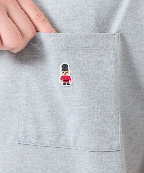 MACKINTOSH PHILOSOPHY(マッキントッシュ フィロソフィー)の「バッキンガムベア 度詰め天竺 スピンドルTシャツ(Tシャツ/カットソー・メンズ・グリーン系その他/グレー系その他2/ダークネイビー/ライトベージュ・38/40)」の8枚目の写真