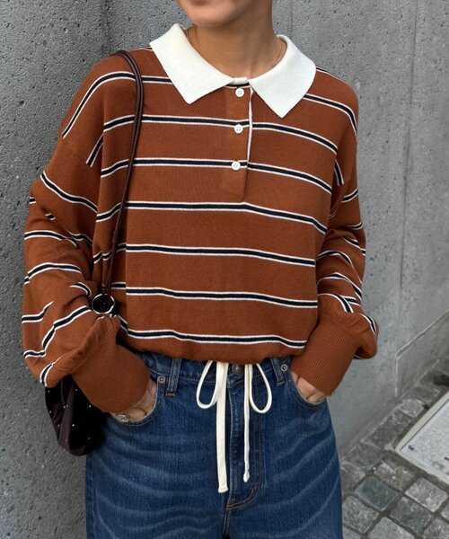 CIAOPANIC TYPY(チャオパニックティピー)の「【willow】シアーラガーニット(ニット/セーター・レディース・キャメル/グリーン/サックスブルー・ONE SIZE)」の3枚目の写真