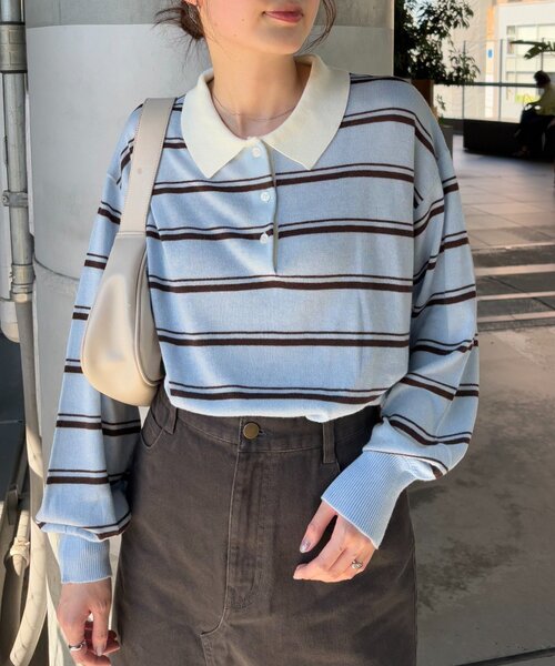 CIAOPANIC TYPY(チャオパニックティピー)の「【willow】シアーラガーニット(ニット/セーター・レディース・キャメル/グリーン/サックスブルー・ONE SIZE)」の18枚目の写真