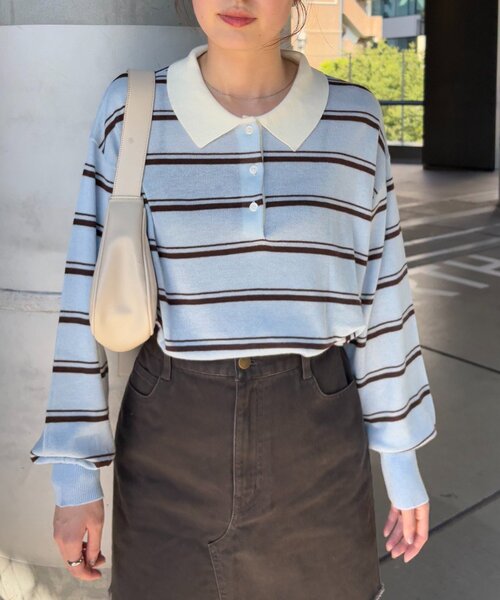 CIAOPANIC TYPY(チャオパニックティピー)の「【willow】シアーラガーニット(ニット/セーター・レディース・キャメル/グリーン/サックスブルー・ONE SIZE)」の19枚目の写真