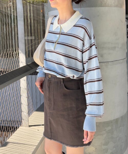 CIAOPANIC TYPY(チャオパニックティピー)の「【willow】シアーラガーニット(ニット/セーター・レディース・キャメル/グリーン/サックスブルー・ONE SIZE)」の20枚目の写真