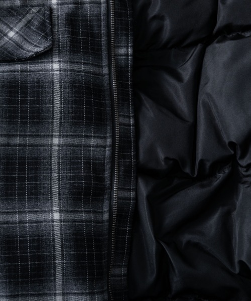 ADAMASTE（アダマスト）の「zip up hoodie check blouson - ジップアップフーディーチェックブルゾン（ブルゾン・メンズ・ブラウン/ブラック・MEDIUM/LARGE）」の4枚目の写真