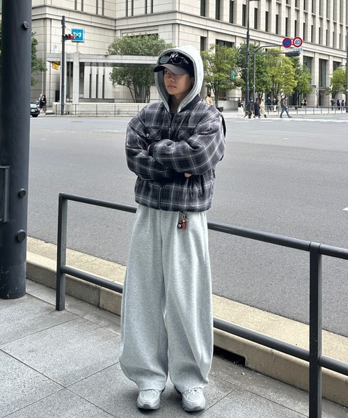 ADAMASTE（アダマスト）の「zip up hoodie check blouson - ジップアップフーディーチェックブルゾン（ブルゾン・メンズ・ブラウン/ブラック・MEDIUM/LARGE）」の13枚目の写真