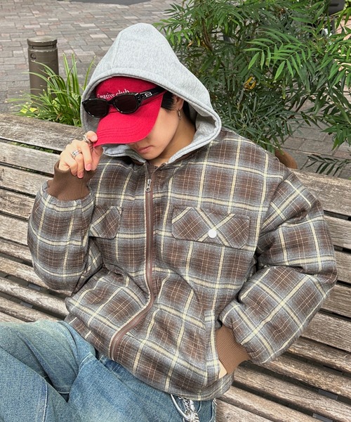 supreme ハーフジップジャケットBOXロゴチェック柄ブルゾン　Mサイズ supreme ハーフジップジャケットBOXロゴチェック柄ブルゾン Mサイズ