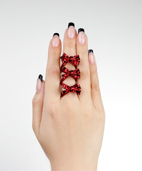 今季新作　love by e.m. リボンアーマーリング　レッド 今季新作 love by e.m. リボンアーマーリング レッド - メルカリ