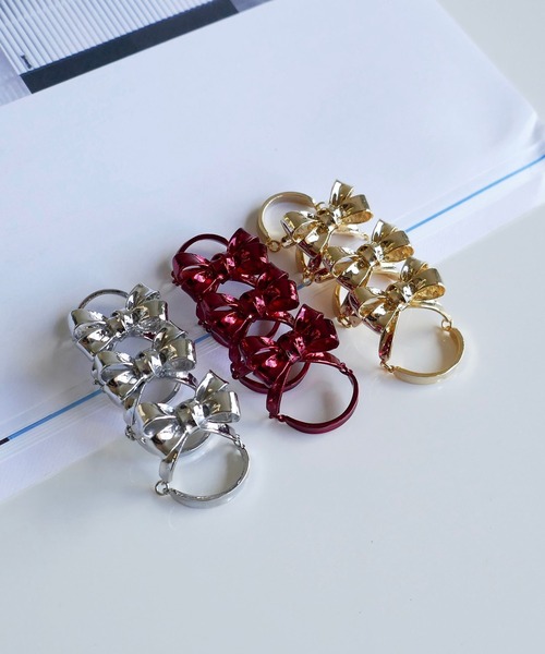 LOVE BY e.m. (ラブバイイーエム)の「赤リボンアーマーリング/25-26AW/レディース(リング・レディース・レッド・M/L/LL)」の5枚目の写真