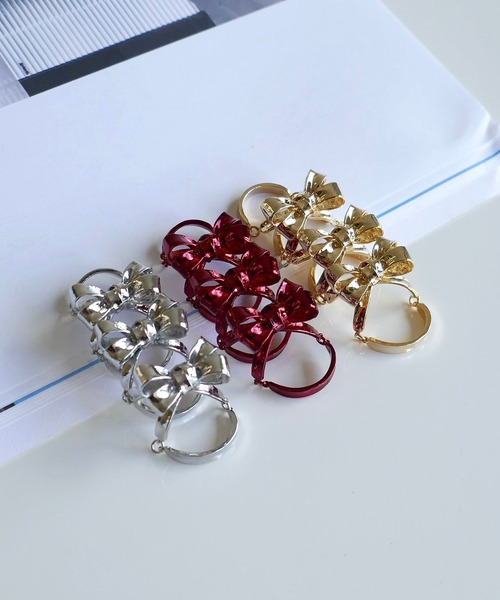 LOVE BY e.m. (ラブバイイーエム)の「赤リボンアーマーリング/25-26AW/レディース(リング・レディース・レッド・M/L/LL)」の6枚目の写真