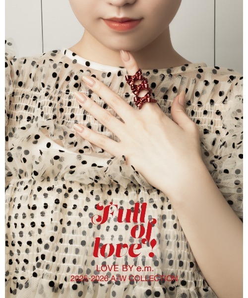LOVE BY e.m. (ラブバイイーエム)の「赤リボンアーマーリング/25-26AW/レディース(リング・レディース・レッド・M/L/LL)」の9枚目の写真