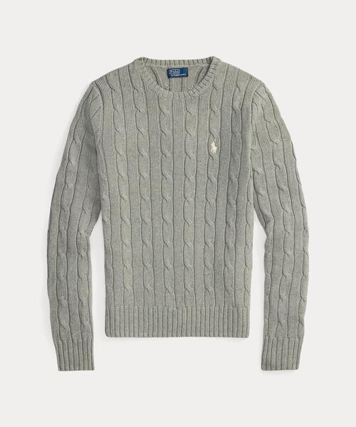 ケーブルニット コットン クルーネック セーター（ニット/セーター