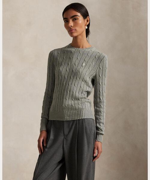 ケーブルニット コットン クルーネック セーター（ニット/セーター