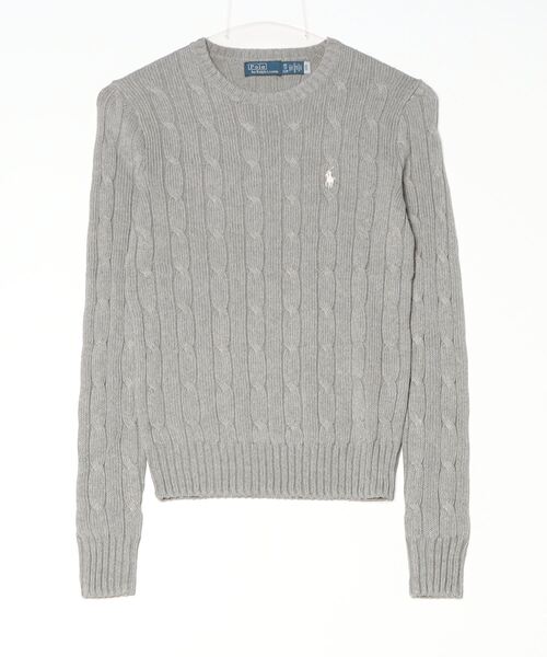 POLO RALPH LAUREN（ポロ ラルフ ローレン）の「ケーブルニット コットン クルーネック セーター（ニット/セーター・レディース・グレー系・S/M/XS/XL/L）」の7枚目の写真
