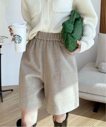 ウールライクワイドレッグス イージー ハーフパンツ