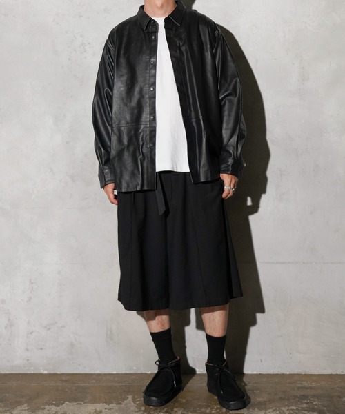 SUNNY  SPORTS（サニースポーツ）の「SUNNY SPORTS / サニースポーツ LEATHER SHIRT スムースレザー スウェード リラックスフィット レザーシャツ（シャツ/ブラウス・メンズ・ブラック系その他/ブラック・MEDIUM/LARGE）」の14枚目の写真