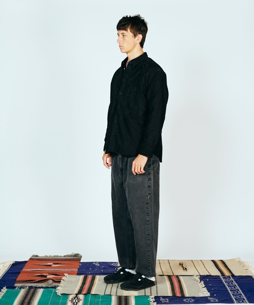 SUNNY  SPORTS（サニースポーツ）の「SUNNY SPORTS / サニースポーツ LEATHER SHIRT スムースレザー スウェード リラックスフィット レザーシャツ（シャツ/ブラウス・メンズ・ブラック系その他/ブラック・MEDIUM/LARGE）」の3枚目の写真