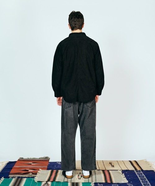 SUNNY  SPORTS（サニースポーツ）の「SUNNY SPORTS / サニースポーツ LEATHER SHIRT スムースレザー スウェード リラックスフィット レザーシャツ（シャツ/ブラウス・メンズ・ブラック系その他/ブラック・MEDIUM/LARGE）」の4枚目の写真