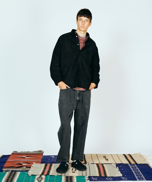 SUNNY  SPORTS（サニースポーツ）の「SUNNY SPORTS / サニースポーツ LEATHER SHIRT スムースレザー スウェード リラックスフィット レザーシャツ（シャツ/ブラウス・メンズ・ブラック系その他/ブラック・MEDIUM/LARGE）」の5枚目の写真