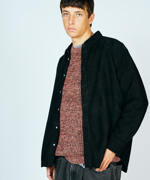 SUNNY  SPORTS（サニースポーツ）の「SUNNY SPORTS / サニースポーツ LEATHER SHIRT スムースレザー スウェード リラックスフィット レザーシャツ（シャツ/ブラウス・メンズ・ブラック系その他/ブラック・MEDIUM/LARGE）」の8枚目の写真