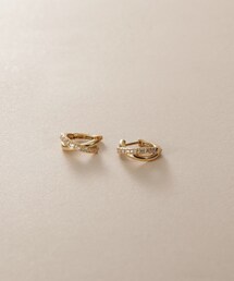K18ダイヤモンド Xライン ワンタッチピアス