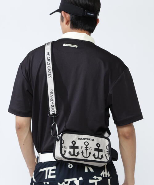 【PEARLY GATES】ロゴアンカー柄マルチラウンドポーチ (UNISEX)