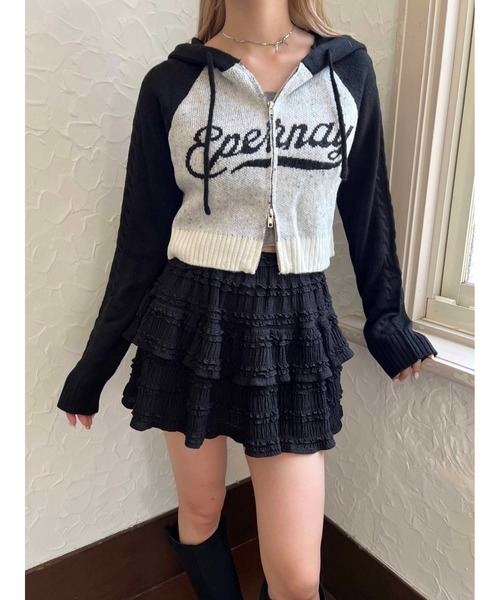 PHILLY（フィリー）の「ロゴジャガードニットパーカー（パーカー・レディース・ネイビー/ブラウン/ブラック・FREE）」の6枚目の写真