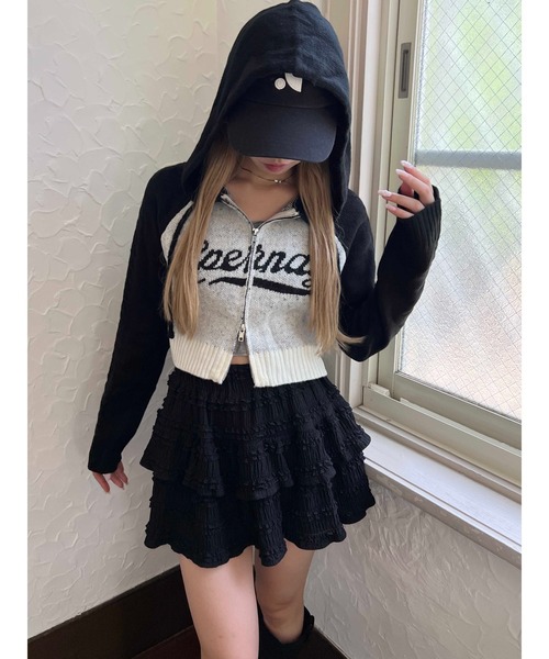 PHILLY（フィリー）の「ロゴジャガードニットパーカー（パーカー・レディース・ネイビー/ブラウン/ブラック・FREE）」の7枚目の写真