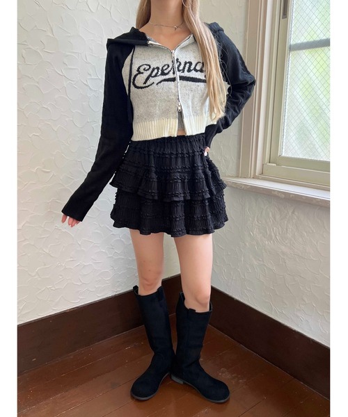 PHILLY（フィリー）の「ロゴジャガードニットパーカー（パーカー・レディース・ネイビー/ブラウン/ブラック・FREE）」の8枚目の写真