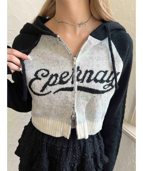 PHILLY（フィリー）の「ロゴジャガードニットパーカー（パーカー・レディース・ネイビー/ブラウン/ブラック・FREE）」の5枚目の写真