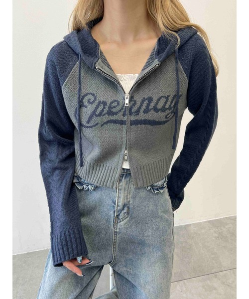 PHILLY（フィリー）の「ロゴジャガードニットパーカー（パーカー・レディース・ネイビー/ブラウン/ブラック・FREE）」の16枚目の写真