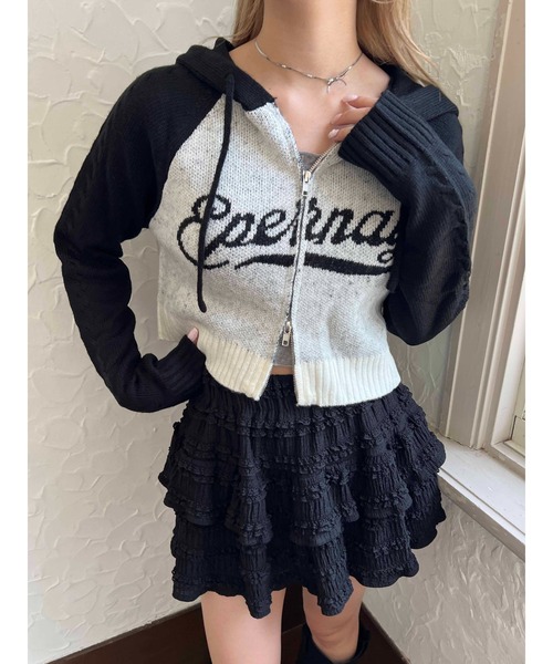 PHILLY（フィリー）の「ロゴジャガードニットパーカー（パーカー・レディース・ネイビー/ブラウン/ブラック・FREE）」の4枚目の写真