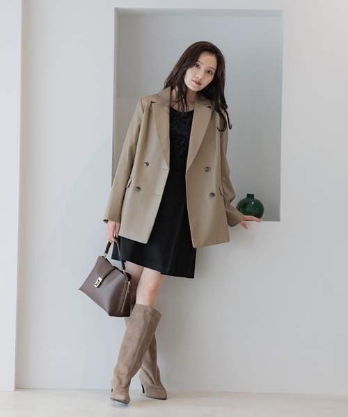 Andemiu(アンデミュウ)の「ラップフレアミニスカート589196(スカート・レディース・ブラック/チャコールグレー・SMALL/MEDIUM)」の10枚目の写真