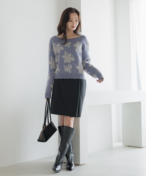 Andemiu(アンデミュウ)の「ラップフレアミニスカート589196(スカート・レディース・ブラック/チャコールグレー・SMALL/MEDIUM)」の13枚目の写真