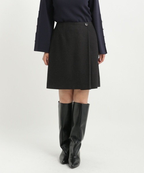 Andemiu(アンデミュウ)の「ラップフレアミニスカート589196(スカート・レディース・ブラック/チャコールグレー・SMALL/MEDIUM)」の22枚目の写真