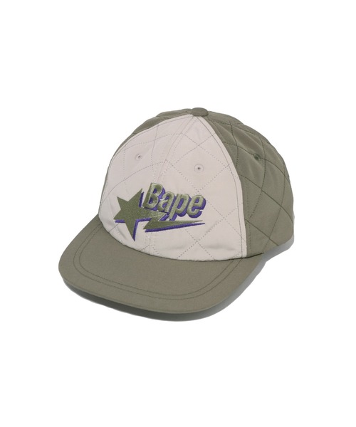 A BATHING APE(アベイシングエイプ)の「BAPE STA LOGO QUILTING CAP(キャップ・メンズ・オリーブ/オレンジ/ネイビー・FREE)」の1枚目の写真