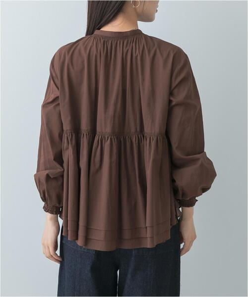 F by ROSSO（エフバイロッソ）の「F by ROSSO　コットンボイルティアードブラウス（Tシャツ/カットソー・レディース・ネイビー/ブラウン・FREE）」の22枚目の写真