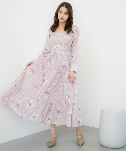 セール】ビッグフラワープリーツワンピース（ワンピース）｜NOELA