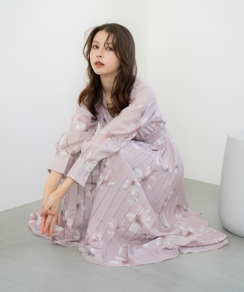 NOELA(ノエラ)の「ビッグフラワープリーツワンピース(ワンピース・レディース・ネイビー/オフホワイト/ピンク・S/M)」の15枚目の写真