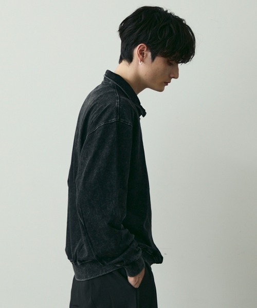 Shoowtime(ショウタイム)の「Vintage-Style Half-Zip Sweatshirt / ヴィンテージライクハーフジップスウェット(スウェット・メンズ・ブラック系/カーキ系・MEDIUM/LARGE/X-LARGE)」の5枚目の写真