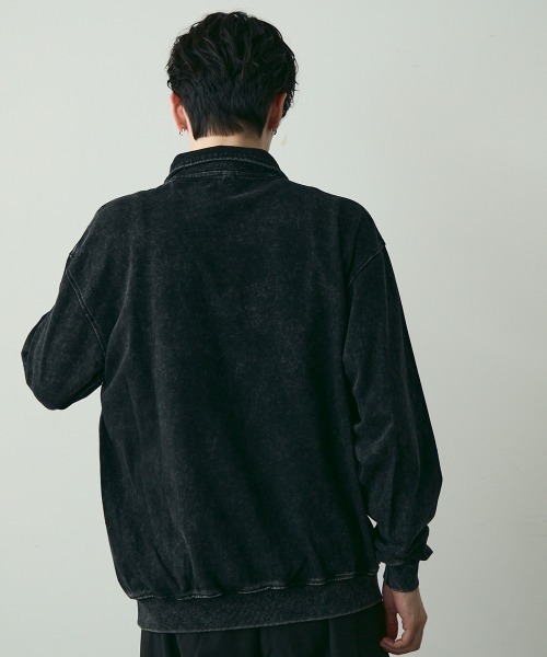 Shoowtime(ショウタイム)の「Vintage-Style Half-Zip Sweatshirt / ヴィンテージライクハーフジップスウェット(スウェット・メンズ・ブラック系/カーキ系・MEDIUM/LARGE/X-LARGE)」の7枚目の写真