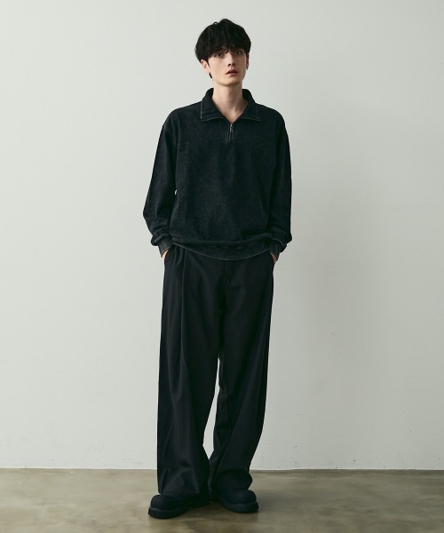 Shoowtime(ショウタイム)の「Vintage-Style Half-Zip Sweatshirt / ヴィンテージライクハーフジップスウェット(スウェット・メンズ・ブラック系/カーキ系・MEDIUM/LARGE/X-LARGE)」の14枚目の写真