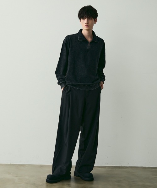 Shoowtime(ショウタイム)の「Vintage-Style Half-Zip Sweatshirt / ヴィンテージライクハーフジップスウェット(スウェット・メンズ・ブラック系/カーキ系・MEDIUM/LARGE/X-LARGE)」の15枚目の写真