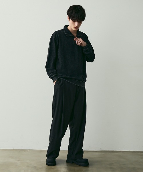Shoowtime(ショウタイム)の「Vintage-Style Half-Zip Sweatshirt / ヴィンテージライクハーフジップスウェット(スウェット・メンズ・ブラック系/カーキ系・MEDIUM/LARGE/X-LARGE)」の16枚目の写真