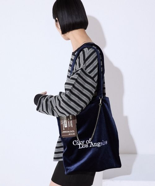 JEANASIS（ジーナシス）の「シシュウロゴトート/591509（トートバッグ・レディース・ネイビー/ブラウン/ベージュ系その他/グリーン系その他・FREE）」の5枚目の写真