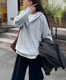 fredy emue | フード付きニットプルオーバー(ニット/セーター)