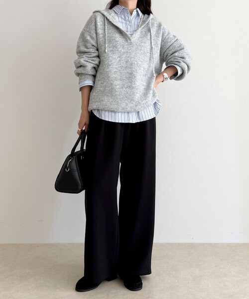 セール】フード付きニットプルオーバー（ニット/セーター）｜fredy