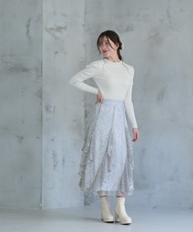 シャイニーレースフリルスカート