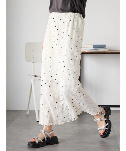 ehka sopo(エヘカソポ)の「カットスカート(スカート・レディース・オフホワイト/ブラウン/ブラック・F)」の2枚目の写真